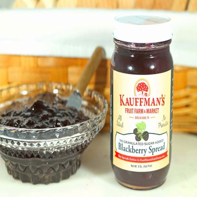 Kauffman Orchards Blackberry Fruit Spread, All Natural, No Granulated Sugar Added, 9 Oz. (Case of 12)