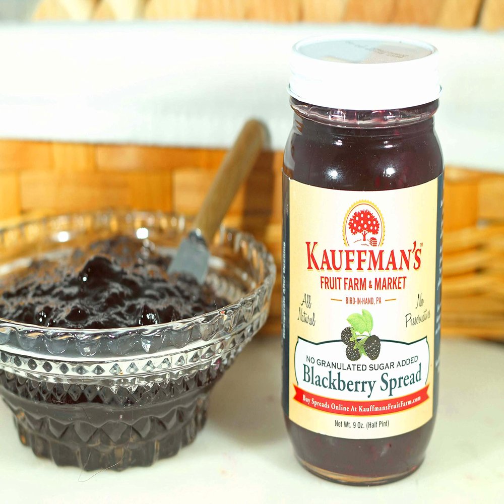 Kauffman Orchards Blackberry Fruit Spread, All Natural, No Granulated Sugar Added, 9 Oz. (Case of 12)
