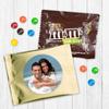 12ct Personalized Wedding Favors with Photo M&M's Candy Fun Size Bags (12 Pack) - Gold Foil - Fully Assembled Bulk Candy with Brand view 1