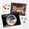 12ct Personalized Wedding Favors with Photo M&M's Candy Fun Size Bags (12 Pack) - Black Foil - Fully Assembled Chocolate Party Favors (3x4 in) view 1