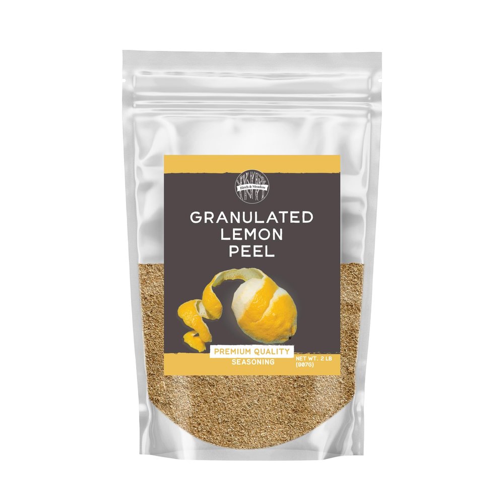 Birch & Meadow 2lb Granulated Lemon Peel, Seasoning, Teas, Dry Rubs, Marinades, Dressings