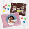 12ct Personalized Wedding Favors with Photo M&M's Candy Fun Size Bags (12 Pack) - Pink Foil - Fully Assembled Chocolate Party Favors (3x4 in) view 1