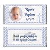 Blue Boy Baptism Personalized Custom with Photo and Text WRAPPERS & Foils for Chocolate Candy Bars (24) view 1