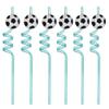 12 Pack Drinking Staws Soccer Ball Party Straws for Men Women Soccer Theme Party view 2