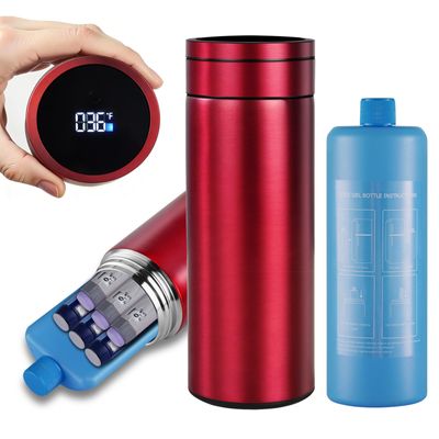 Bogush 60H Insulin Pens Cooler Travel Case Temp Display Medication Cooler for Travel TSA Approved Medicine Cooler Medical Diabetic Travel Cooler Bag Epipen Carry Case (Red)