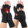 2Pairs Copper Arthritis Compression Gloves for Women Men, Fingerless Compression Gloves for Carpal Tunnel, Hand Pain, RSI, Driving, Typing, Copper Gloves Support Hands and Wrist for Work (X-Large) view 1