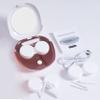 Contact Lens Cleaner Machine, Portable Ultrasonic Cleaning with USB Charger Mirror Tweezers Remover Tool Replaceable Contact Lens Case for Daily Outdoor (White) view 3