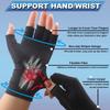 2Pairs Copper Arthritis Compression Gloves for Women Men, Fingerless Compression Gloves for Carpal Tunnel, Hand Pain, RSI, Driving, Typing, Copper Gloves Support Hands and Wrist for Work (Medium) view 2