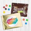 12ct Personalized M&M's Candy Party Favors with Photo M&M's Candy Fun Size Bags (12 Pack) - Gold Foil - Fully Assembled view 1