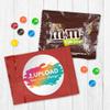 12ct Personalized M&M's Candy Party Favors with Photo M&M's Candy Fun Size Bags (12 Pack) - Red Foil - Fully Assembled view 1