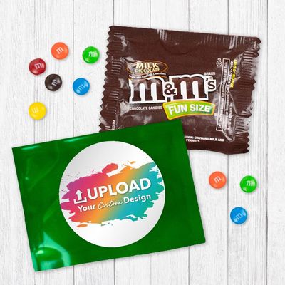12ct Personalized M&M's Candy Party Favors with Photo M&M's Candy Fun Size Bags (12 Pack) - Green Foil Fully Assembled
