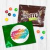 12ct Personalized M&M's Candy Party Favors with Photo M&M's Candy Fun Size Bags (12 Pack) - Green Foil Fully Assembled view 1
