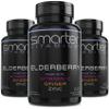(3 Pack) Smarter Elderberry Capsules + Vitamin C + Ginger & Zinc, Herbal Supplement, Powerful Black Elder Berry Extract Antioxidant Vitamin, 180 Vegan Pills view 1