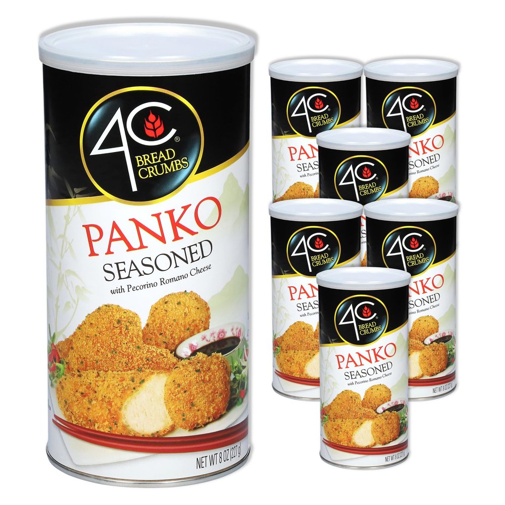4C Premium Bread Crumbs, Panko Seasoned 6 Pack, Regular & Gluten Free, Flavorful Crispy Crunchy, Value Pack, 8 Ounce