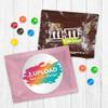 12ct Personalized M&M's Candy Party Favors with Photo M&M's Candy Fun Size Bags (12 Pack) - Pink Foil - Fully Assembled (3x4 in) view 1