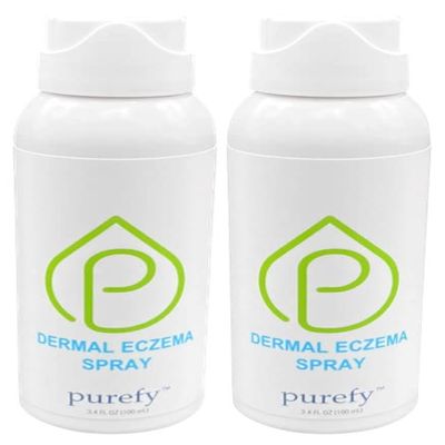 PUREFY Dermal Eczema Airesol Spray (3.4oz, 2pk) Natural Healing. Purefypro Cleansing Technology. Safe for Kids and Everyone. Use Anywhere on The Body. Dermatologist Recommended.