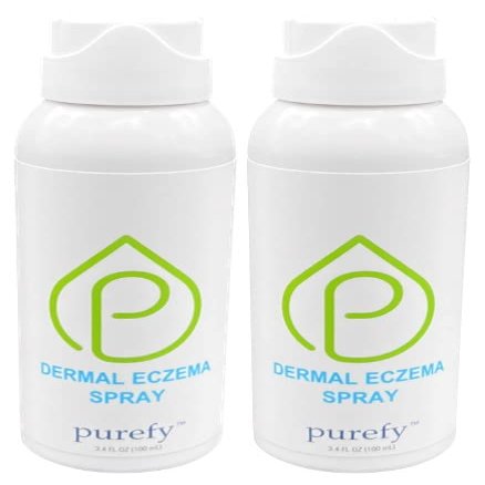 PUREFY Dermal Eczema Airesol Spray (3.4oz, 2pk) Natural Healing. Purefypro Cleansing Technology. Safe for Kids and Everyone. Use Anywhere on The Body. Dermatologist Recommended.