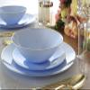 " OCCASIONS " 40 Piece Plates Pack, Disposable Wedding Party Plastic Bowls (16oz Soup Bowl, Bali in Blue & Gold) view 3