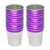 Zappy 124 Mini Plastic Shot Glasses, Clear with Purple Metallic Rim, 1 oz Hard Party Cups, Disposable Shooter and Sample Wine Tasting Cups view 4