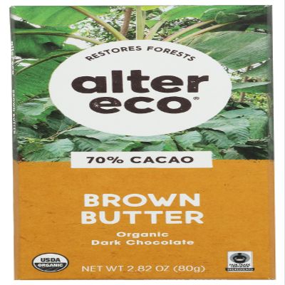 ALTER ECO CHOCOLATE BAR DARK BROWN BUTTER, 2.82OZ, 12PACK