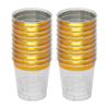 Zappy Gold 1 oz Shot Glasses - Clear Plastic with Metallic Gold Rim Hard Party Shooter Cups - Sample Wine Tasting Cups view 3