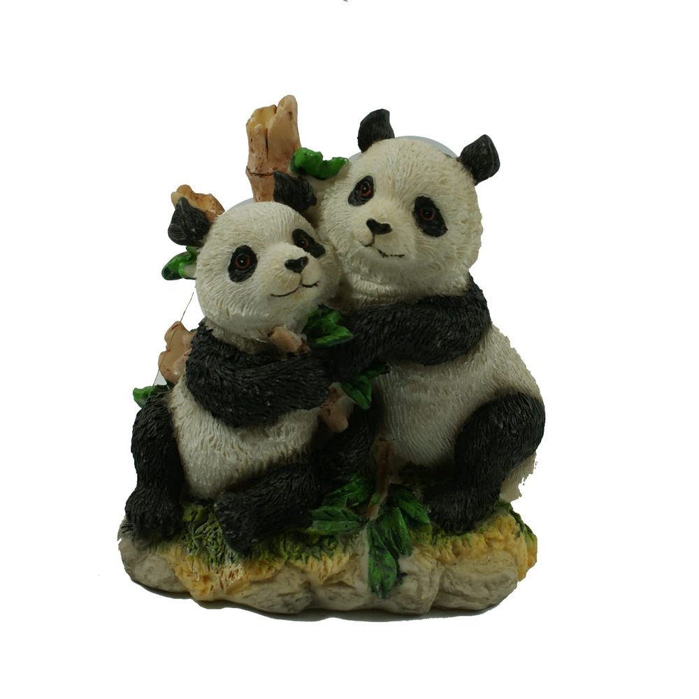 Two Pandas Sharing Bamboo