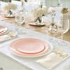 " OCCASIONS " 40 Piece Plates Pack, Disposable Wedding Party Plastic Bowls (16oz Soup Bowl, Bali in Blush & Gold) view 3