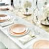 " OCCASIONS " 40 Piece Plates Pack, Disposable Wedding Party Plastic Bowls (16oz Soup Bowl, Bali in Blush & Gold) view 4