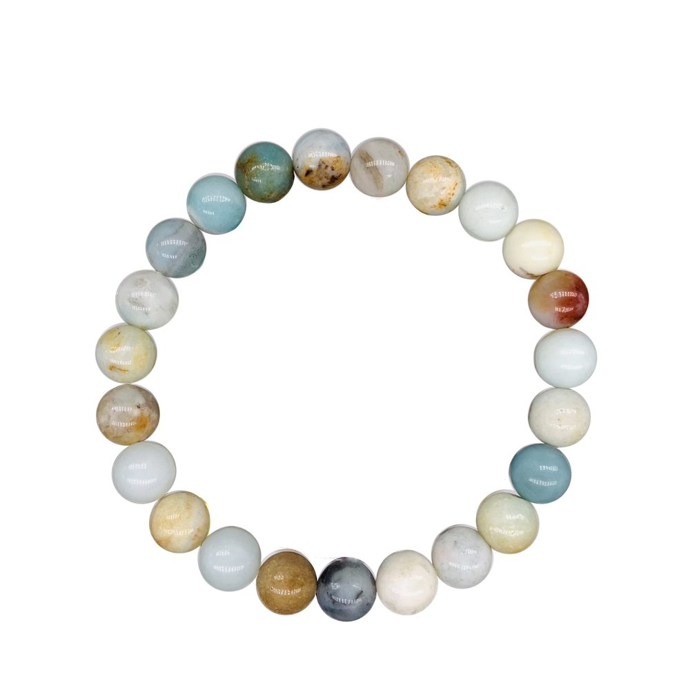 Amazonite Beaded Crystal Bracelet 8mm Mini Beads Stackable | For Peace, Harmony, Communication, Calming Energy, Spiritual Gift for Her