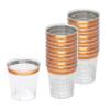 Zappy 124 Pk Plastic Shot Glasses 1 oz Clear With Metallic Rose Gold Rim - Hard Party Disposable Shooter Cups for Sample Wine Tasting view 4