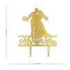 Mr And Mrs Customized Last Name And Wedding Date Cupcake Topper Gold Glitter Wedding Wood Cupcake Topper Picks Cute Decor for Men Women Couple Party Suppliers view 2