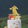 Mr And Mrs Customized Last Name And Wedding Date Cupcake Topper Gold Glitter Wedding Wood Cupcake Topper Picks Cute Decor for Men Women Couple Party Suppliers view 4
