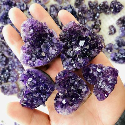 WGPHDW Meditation Home Decor, Natural Heart Shape Amethyst Quartz Crystal Cluster Geode Healing Gemstone Specimen Collections Home Decor Valentine's Day Gift Gifts,Natural Crystal (Size : 2-3cm)