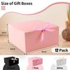 WLUSEAXI 12-Pack Gift Boxes with Lids, Pink with Bow Ribbon, Bridesmaid Proposal Box for Wedding, Christmas, Halloween, Baby Shower view 2