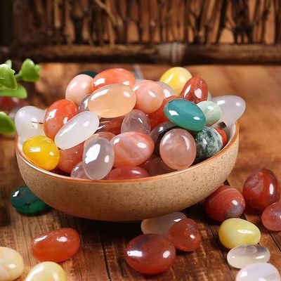WGPHDW Meditation Home Decor, Natural Colorful Mixed Polished Agate Crystals Bulk Lot Assorted Tumbled Stones Gemstones Gifts,Natural Crystal (Size : 100g)