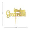 Graduation Cupcake Topper Picks Gold Glitter Graduation Cake Bunting Decor Scroll Cupcake Topper Customized Wood Cake Decoration Celebration view 2