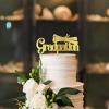 Graduation Cupcake Topper Picks Gold Glitter Graduation Cake Bunting Decor Scroll Cupcake Topper Customized Wood Cake Decoration Celebration view 3