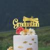 Graduation Cupcake Topper Picks Gold Glitter Graduation Cake Bunting Decor Scroll Cupcake Topper Customized Wood Cake Decoration Celebration view 4