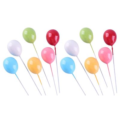 12pcs Balloon Cake Toppers Adorable Dessert Picks for Birthday Parties Unique Celebration Decorations for and Cakes