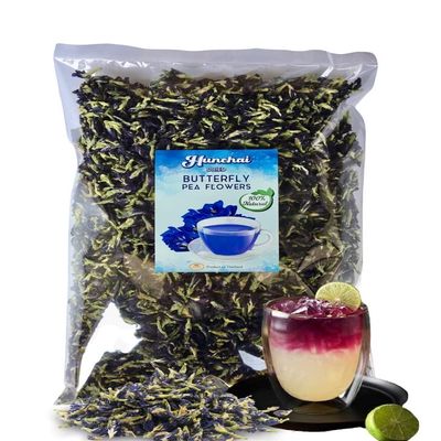 1 kg.HUNCHAI Butterfly pea Flowers Whole, Dried Herb 100% for Blue & Purple Drinks and Food Coloring