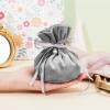 Airssory 10 Pcs 5.5x5 Inch Gray Velvet Fabric Cloth Candy Gift Pouches Drawstring Bags with Pearl Charm for Christmas Birthday Party Wedding Favors view 4