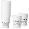 50 Pack Disposable Paper Coffee Cups for Wedding 9 oz Bridal Shower Reception Drinking Cups Happily Ever After Guests Love Tea Tumbler for Hot Drink Birthday Anniversary Celebration party tableware view 1