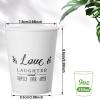 50 Pack Disposable Paper Coffee Cups for Wedding 9 oz Bridal Shower Reception Drinking Cups Happily Ever After Guests Love Tea Tumbler for Hot Drink Birthday Anniversary Celebration party tableware view 2