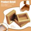 Zonon 30 Kraft Paper Boxes with Window 4.13 x 4.13 x 1.18 Inch Candy Packaging, Small Gift Boxes, Soap holder, Mini Treat Packaging for Bakery Chocolate Jewelry Display(Brown) view 3