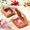 Zonon 30 Kraft Paper Boxes with Window 4.13 x 4.13 x 1.18 Inch Candy Packaging, Small Gift Boxes, Soap holder, Mini Treat Packaging for Bakery Chocolate Jewelry Display(Brown) view 4
