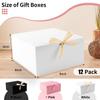 WLUSEAXI 12pack Gift Boxes with Lids,White Gift Boxes Bulk with Gold Bow Ribbon,Bridesmaid Proposal Box for Presents Kraft Paper for Wedding,Christmas,Halloween,Baby Shower view 2