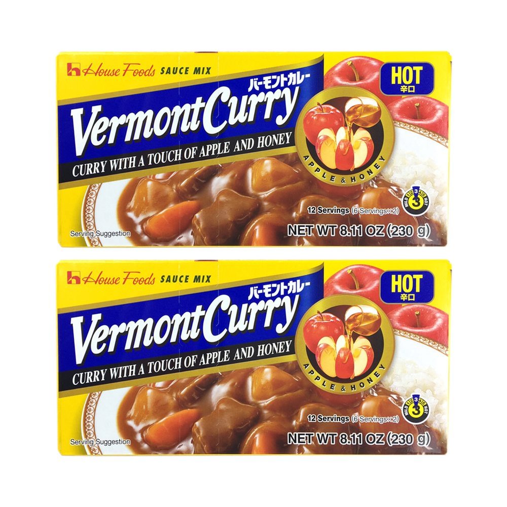 [ 8 Packs ] House Foods Vermont Curry Hot 8.11 Oz (230g)