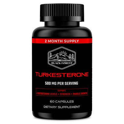 Black Forest Turkesterone Supplement 500mg Capsule (Max Purity 95% Extract) 2 Months Supply (500mg Turkesterone from 526mg of Ajuga Turkestanica) Similar to Ecdysterone for Strength & Muscle Growth