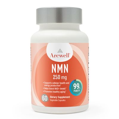 Arcwell NMN (Nicotinamide Mononucleotide) 250 mg per Capsule | NAD+ Boost Supplement | 99% Ultra Pure NMN | Supports Cellular Health & Energy Production (60 Veggie Caps)