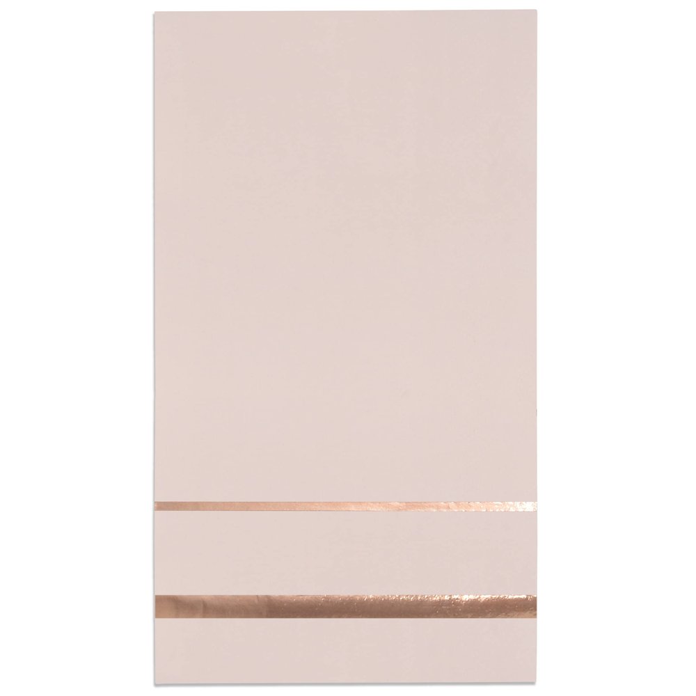 Gift Boutique 100 Pink Guest Napkins with Rose Gold Foil Trim Disposable Paper Dinner Hand Napkin for Bathroom Wedding Holiday Baby Shower Birthday